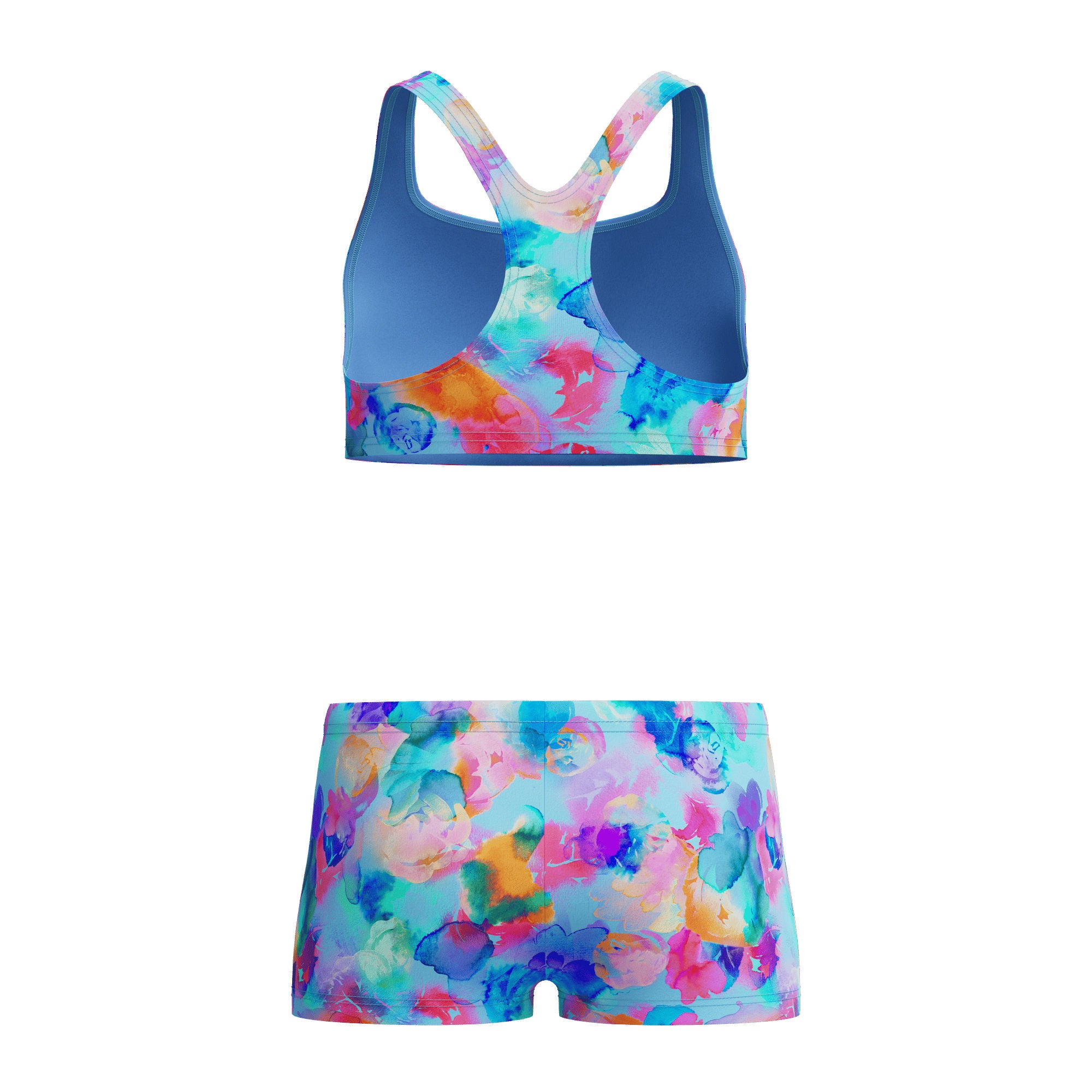 Print Racerback Mädchen Bikini | Blau