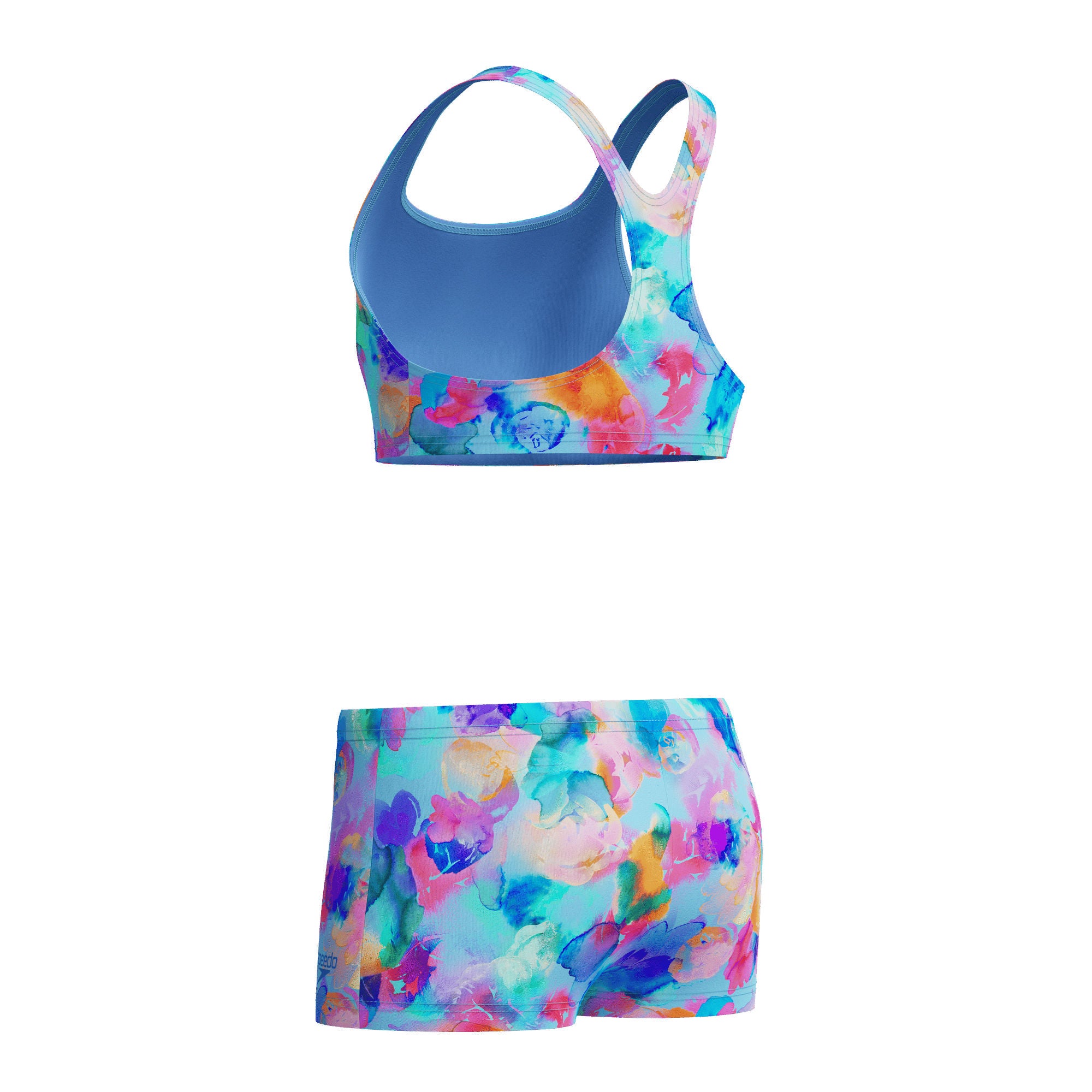 Print Racerback Mädchen Bikini | Blau