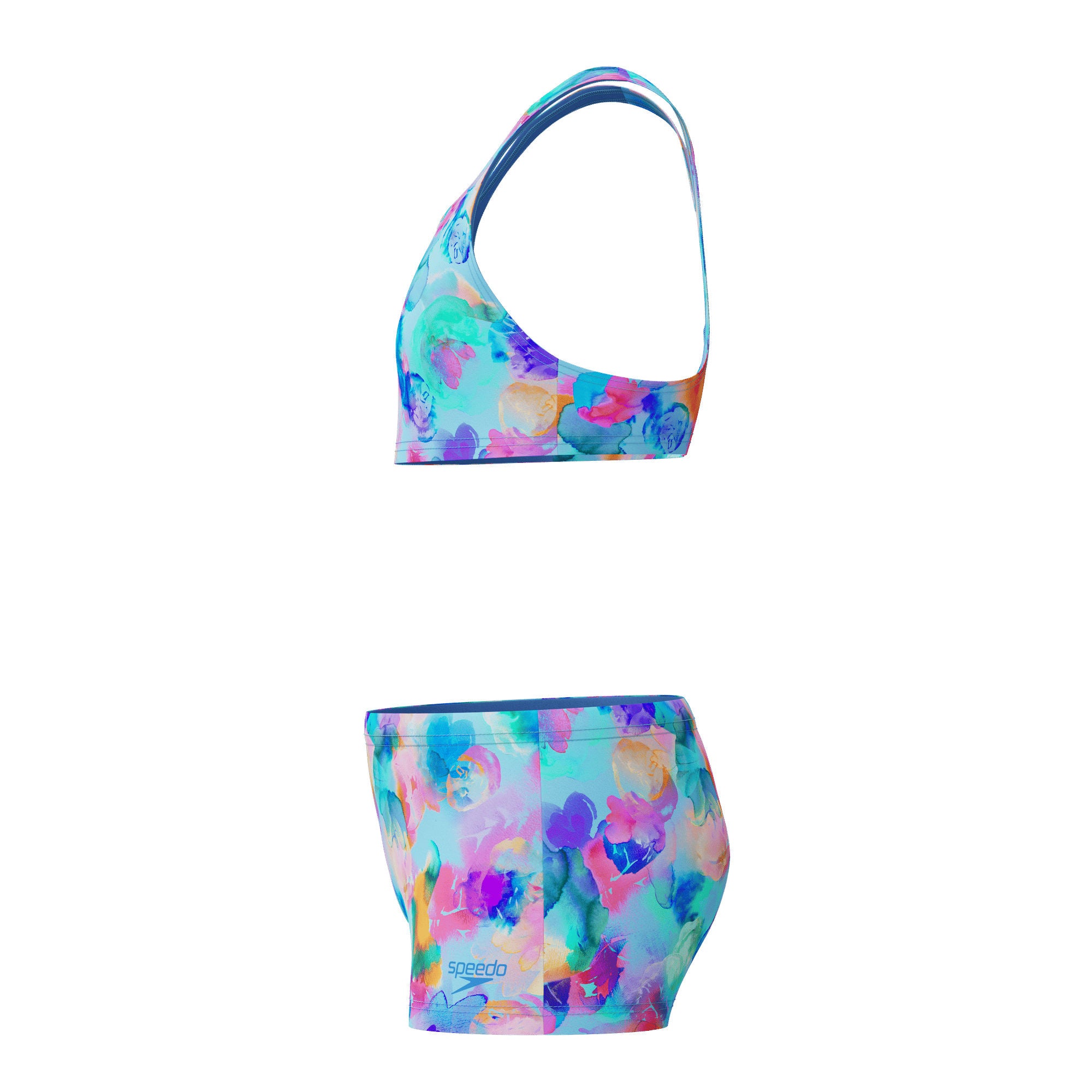 Print Racerback Mädchen Bikini | Blau