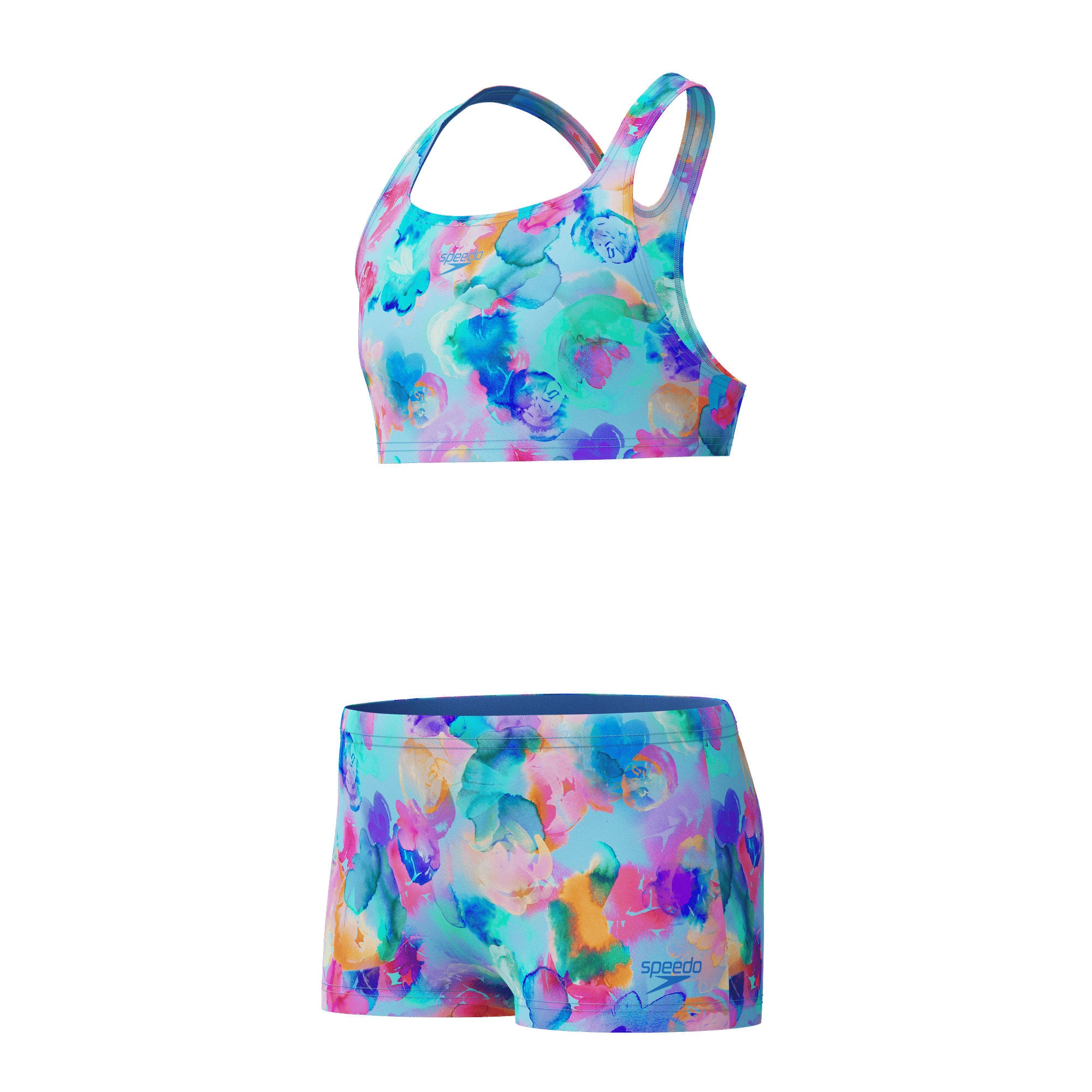 Print Racerback Mädchen Bikini | Blau