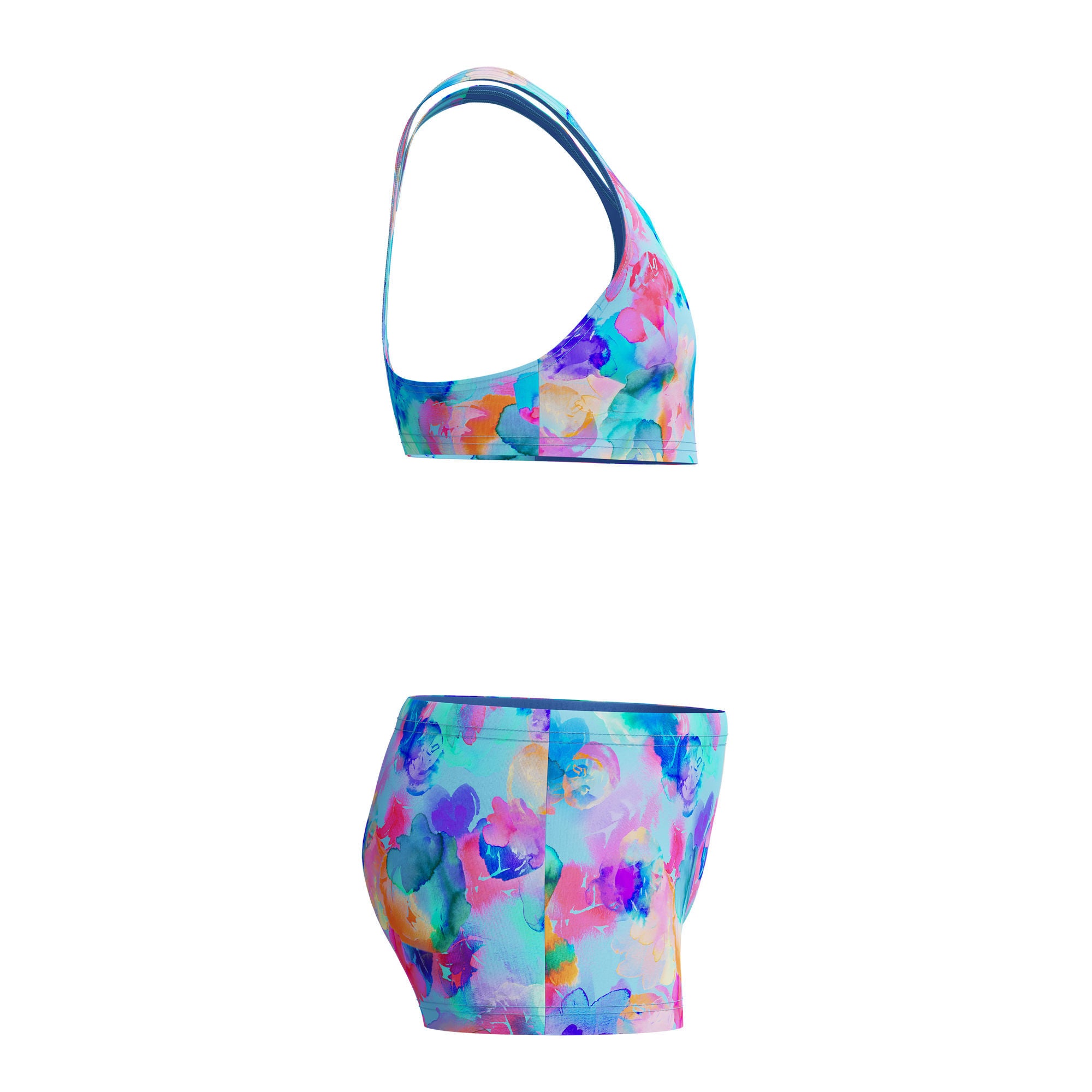 Print Racerback Mädchen Bikini | Blau