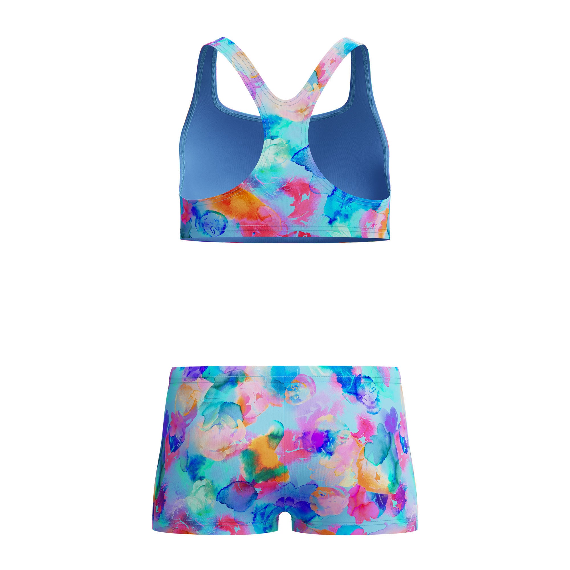 Print Racerback Mädchen Bikini | Blau