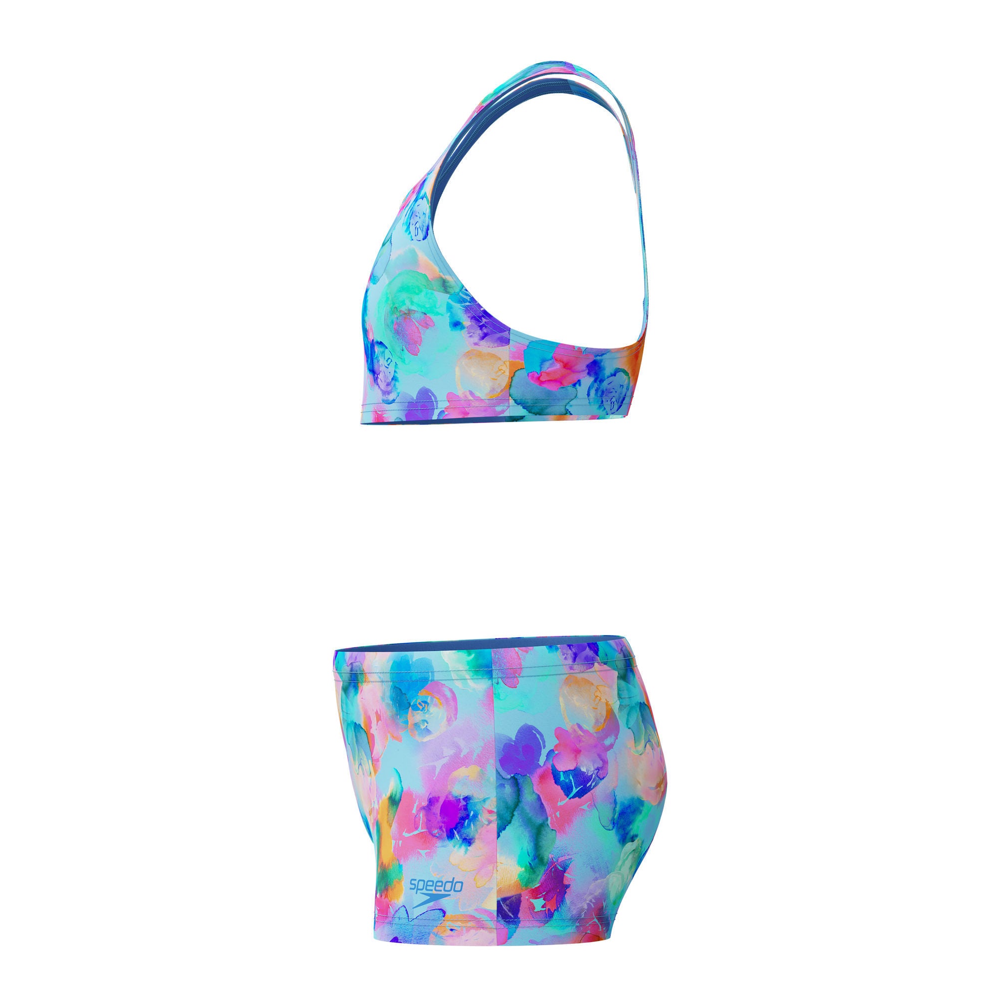 Print Racerback Mädchen Bikini | Blau