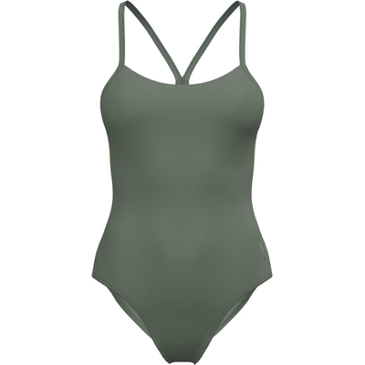 Colorblock Racerback Damen Badeanzug | Grün