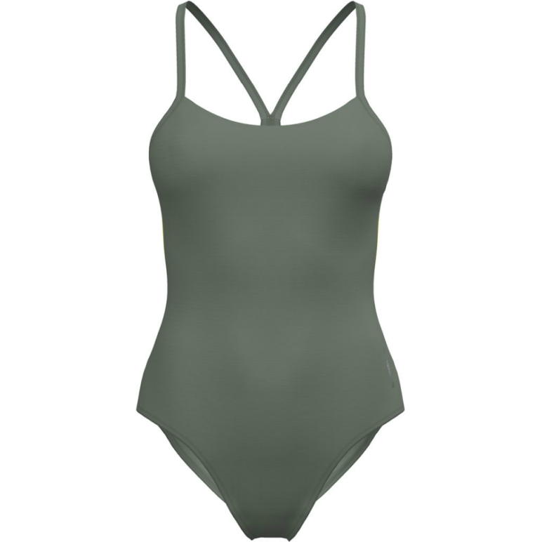 Colorblock Racerback Damen Badeanzug | Grün