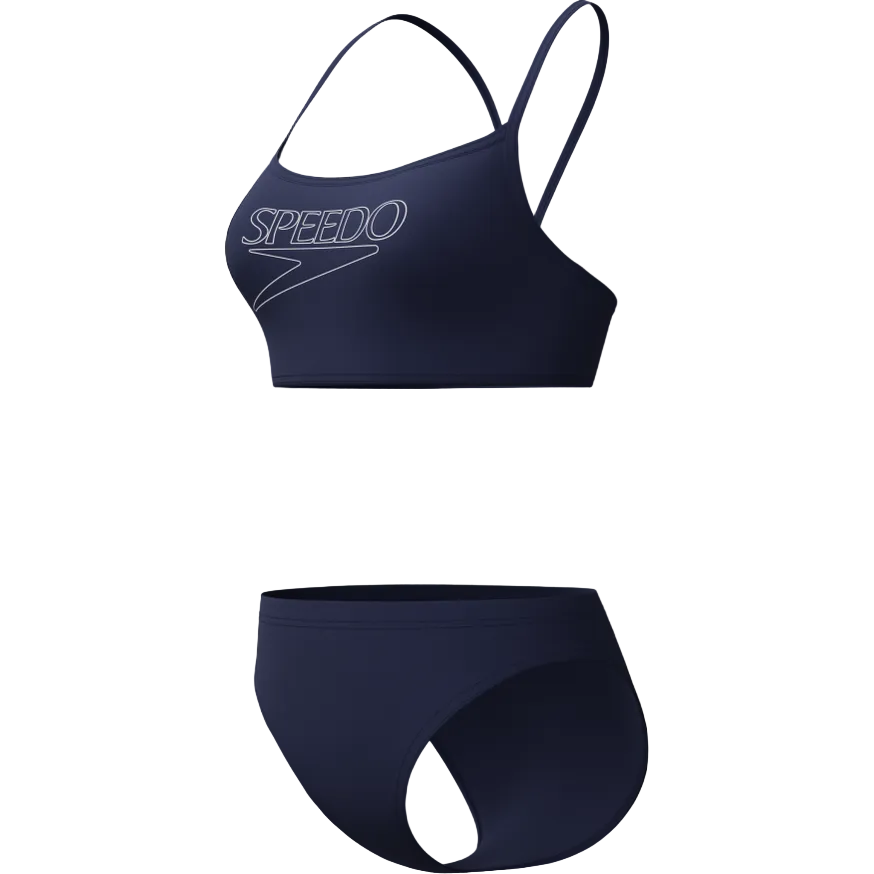 Endurance+ Logo Thin Strap Damen Bikini | Navy