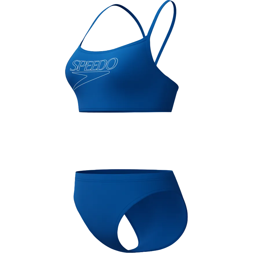 Endurance+ Logo Thin Strap Damen Bikini | Blau